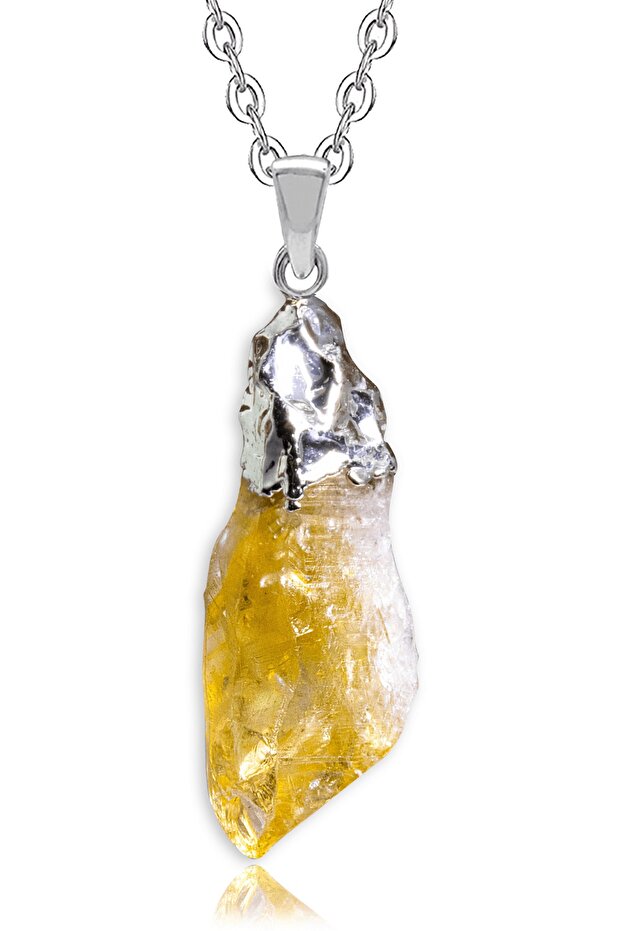 Certified Raw Money Magnet Natural Citrine Stone Necklace (1ST QUALITY)