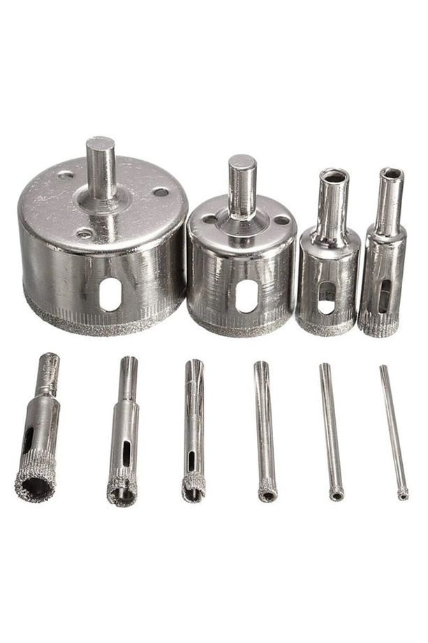 Cam Mermer Granit Fayans Delme 8mm Matkap Için Boru Tipi Elmas Uç Karot - 6