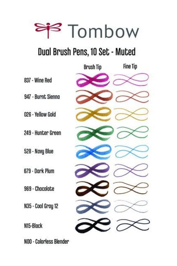 Brush Pen Dual Ab-t Set Muted 10cmu - 4