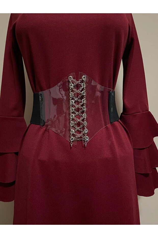 Şeffaf - Siyah Korse Kemer - 1