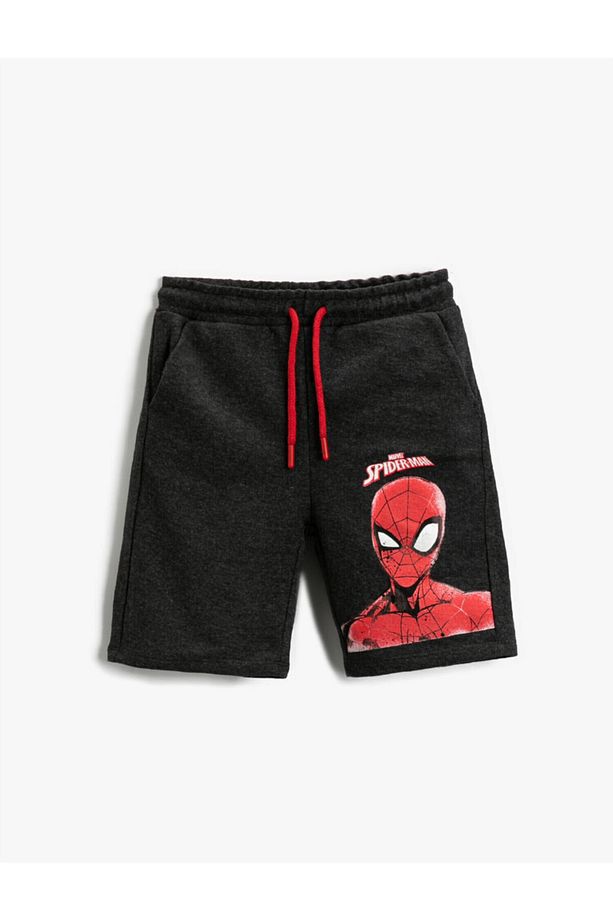 Spiderman Lisanslı Baskılı Şort Beli Bağcıklı - 1