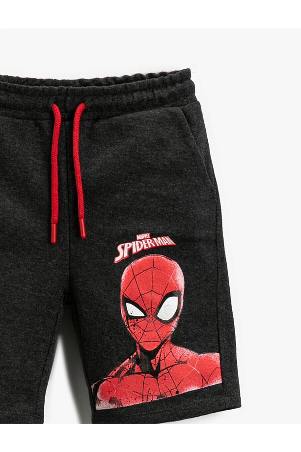 Spiderman Lisanslı Baskılı Şort Beli Bağcıklı - 3