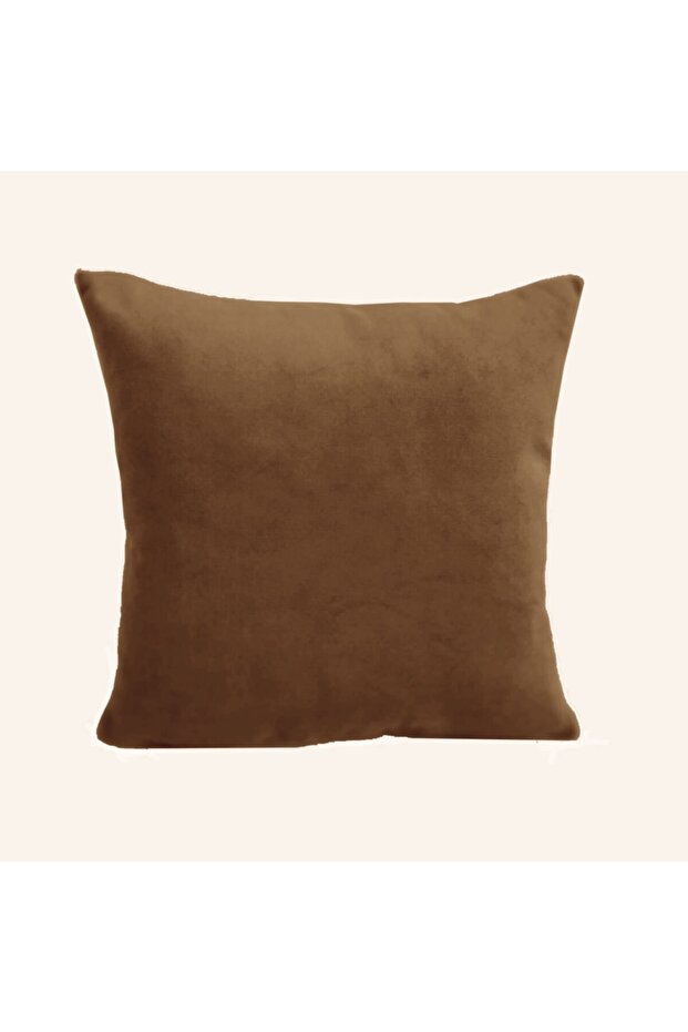 Double Sided 50x50 Cm Brown Color Velvet Textured Pillow Throw Pillow Cover