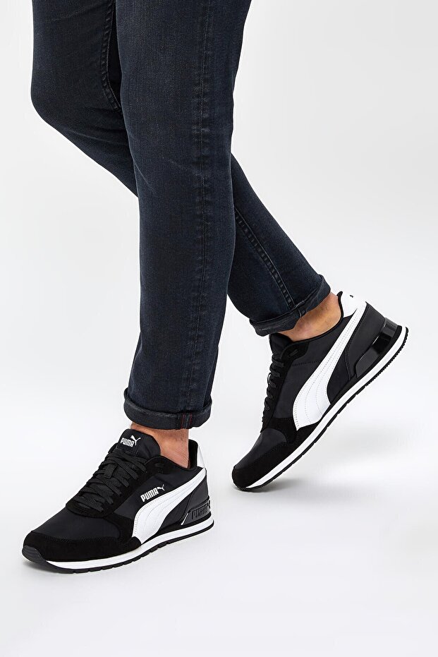 St Runner Mesh Siyah Yürüyüş Ayakkabısı Erkek - 4
