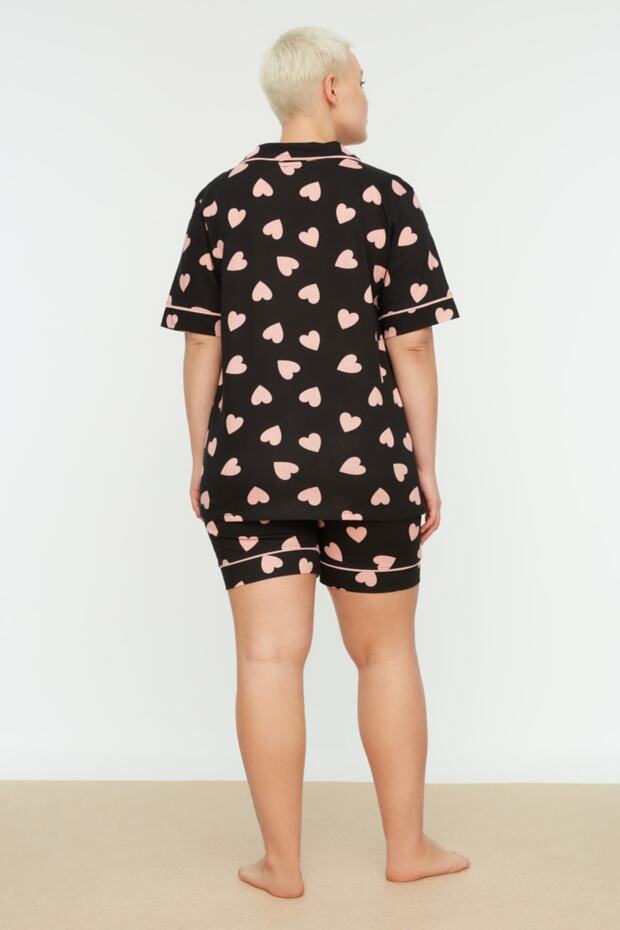 Wielokolorowy zestaw piżam z dzianiny we wzorzyste serca TBBSS22PT0224 - 5