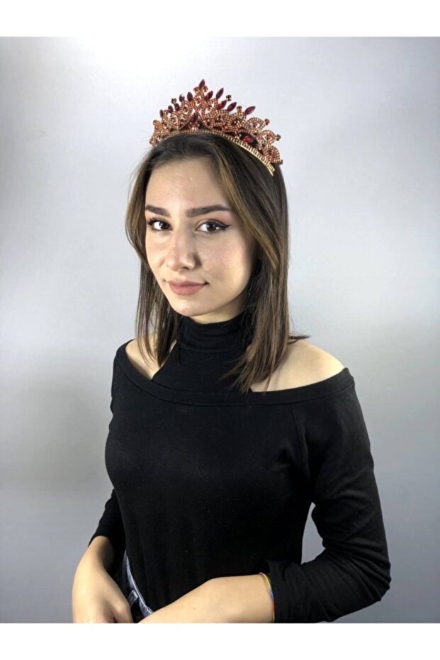 Red Gold Arven Model Henna and Bridal Crown – Wedding & Henna & Wedding, Stylish Design, Women's Accessory –