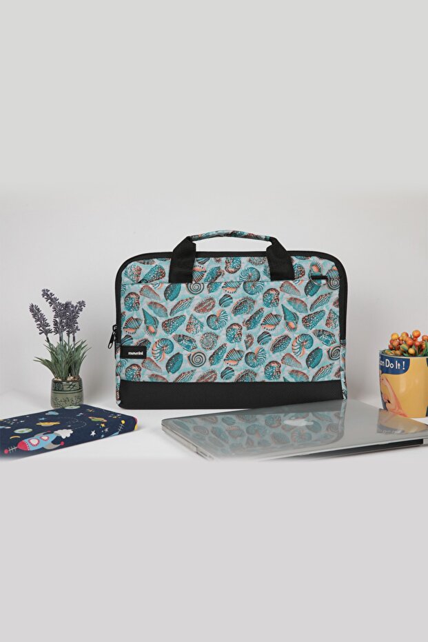 Patterned Macbook Laptop Bag with Shoulder Strap - 4