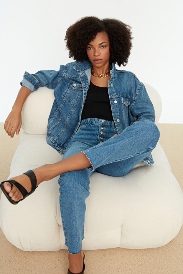 Mavi Oversize Trucker Denim Ceket TWOAW22CE0364 - 5