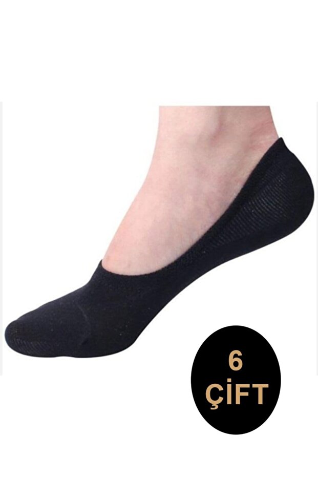 Unisex Cotton Black Ballerina Socks 6 Pairs