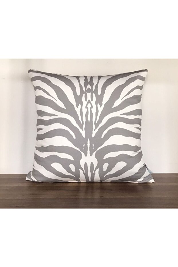 E714a Grey-white Digital Printed Double Sided Patterned Throw Pillow Cover