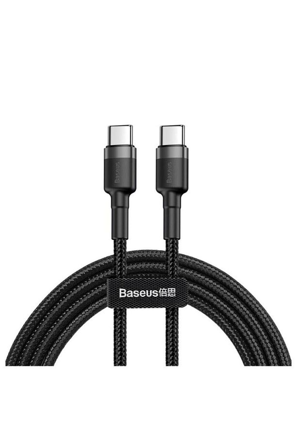 Cafule Hızlı Şarj Kablosu Type-c To Type-c 3a 1 Metre Siyah Gri 60w Hızlı Şarj - 1