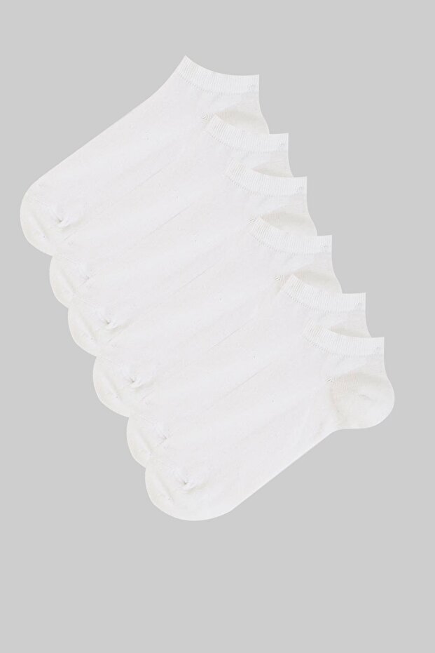 Unisex White Bamboo Sports Socks Pack of 6