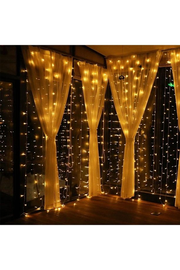 3x2 Metre Perde Led Animasyonlu 12 Saçaklı 240 Ledli Fişli 8 Fonksiyonlu - 2