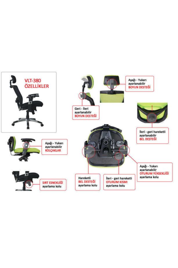 Manager Techno File Sırtlı Ofis Koltuğu-siyah 62x120-127x59 Cm (GXYXD) - 6
