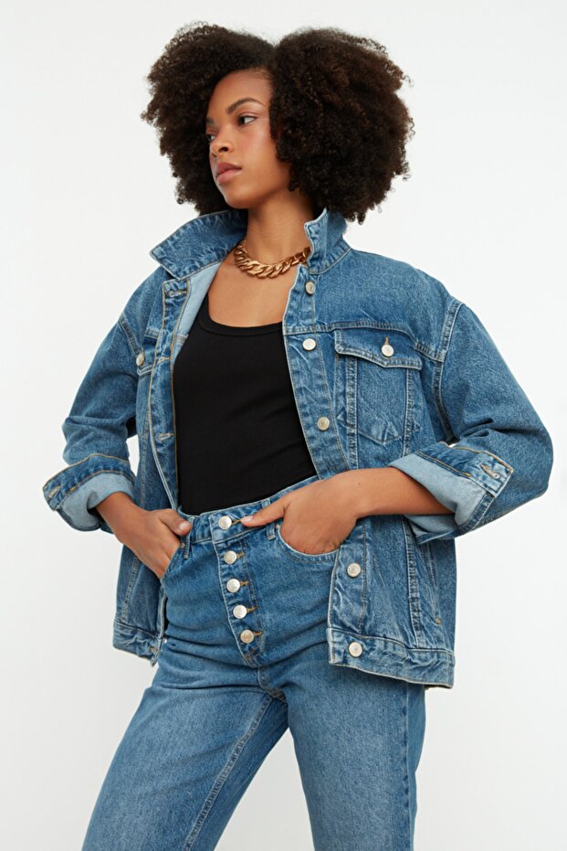 Mavi Oversize Trucker Denim Ceket TWOAW22CE0364 - 3