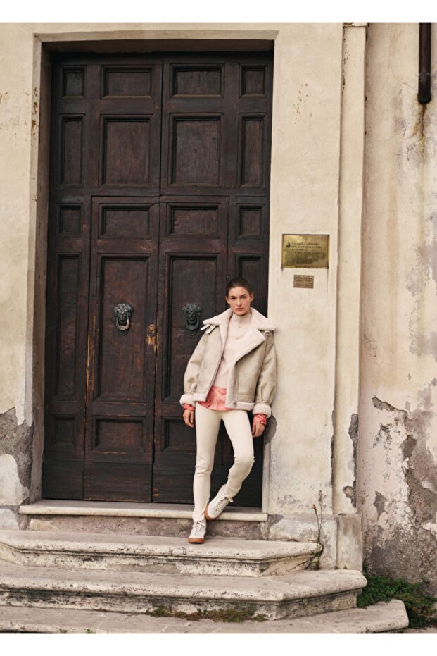 Fermuarlı Triko Pantolon - 7