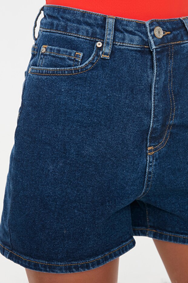 Indigo More Sustainable Yüksek Bel City Boy Denim Şort TWOSS20SR0210 - 8