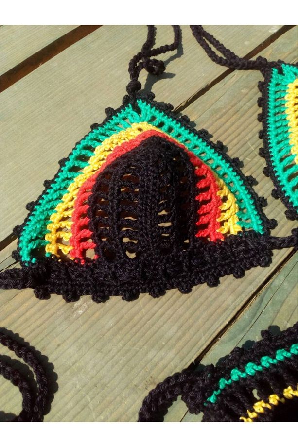 Tığ Örgü Transparan Bikini Takım - 4