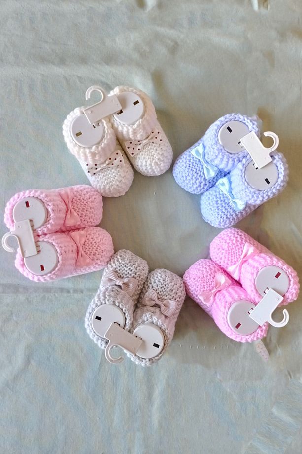 Recos Papyonlu Örgü Bebek Patik 0-6 Ay Kullanıma Uygun - 7