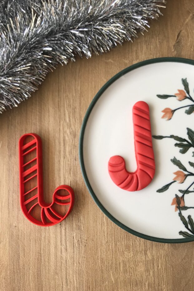 Candy Cane Cookie Mold (Thin Thick Line Model) - 2