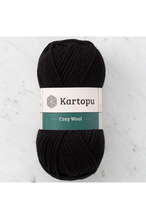 Pack of 5 Cozy Wool K940 Black 25% Wool Knitting Yarn
