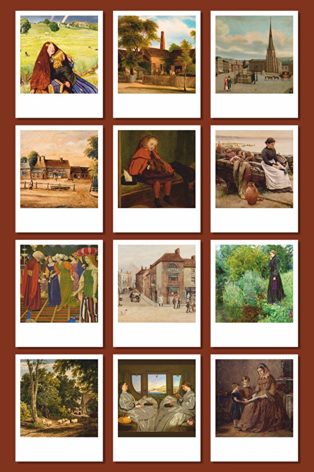 Set of 12 Distinguished Paintings Themed Decorative Pola Cards
