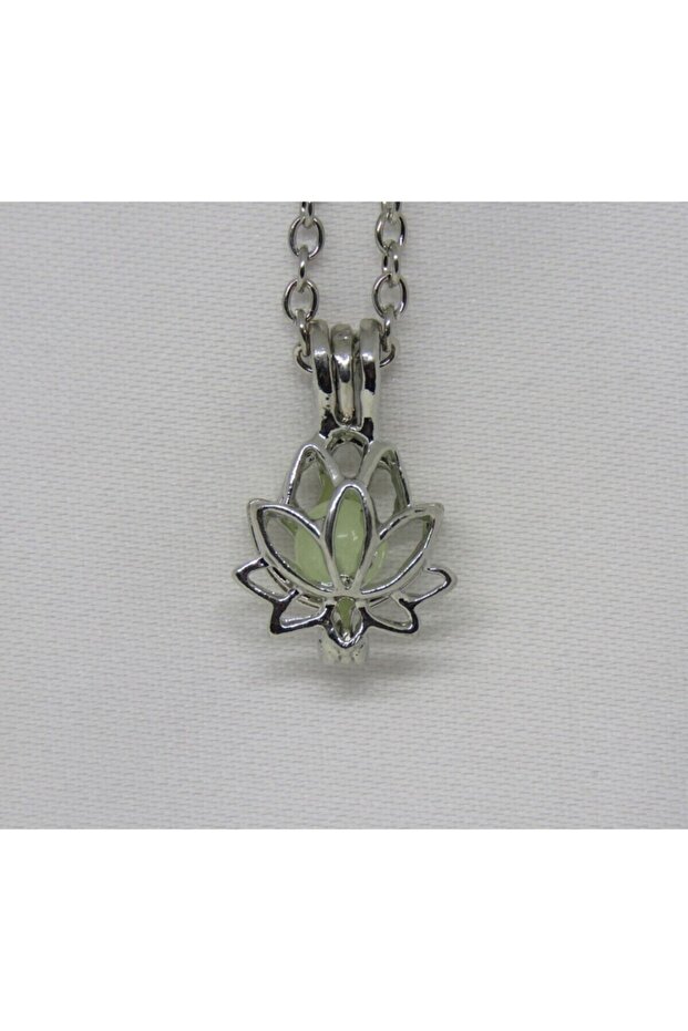 Karanlıkta Parlayan Çiçek Kolye Lotus Kolye Lotus Çiçeği Kolyesi - 2