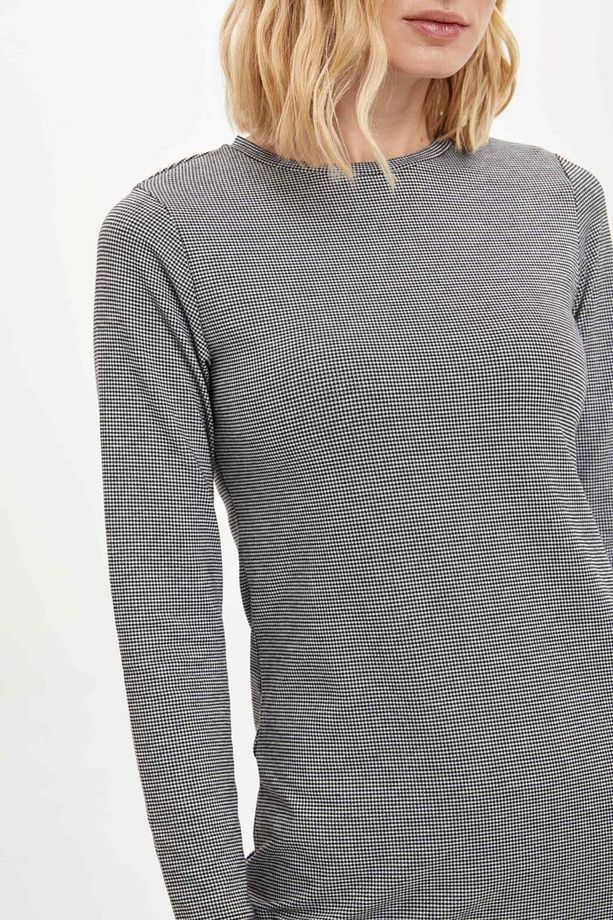 Baskılı Örme Elbise - 3