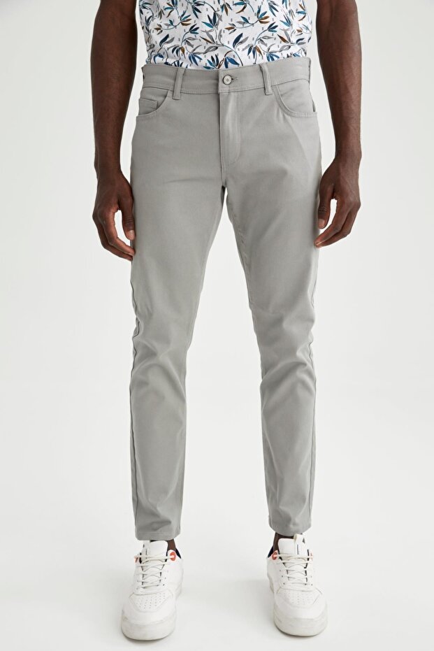 Basic Slim Fit Cepli Chino Pantolon - 2