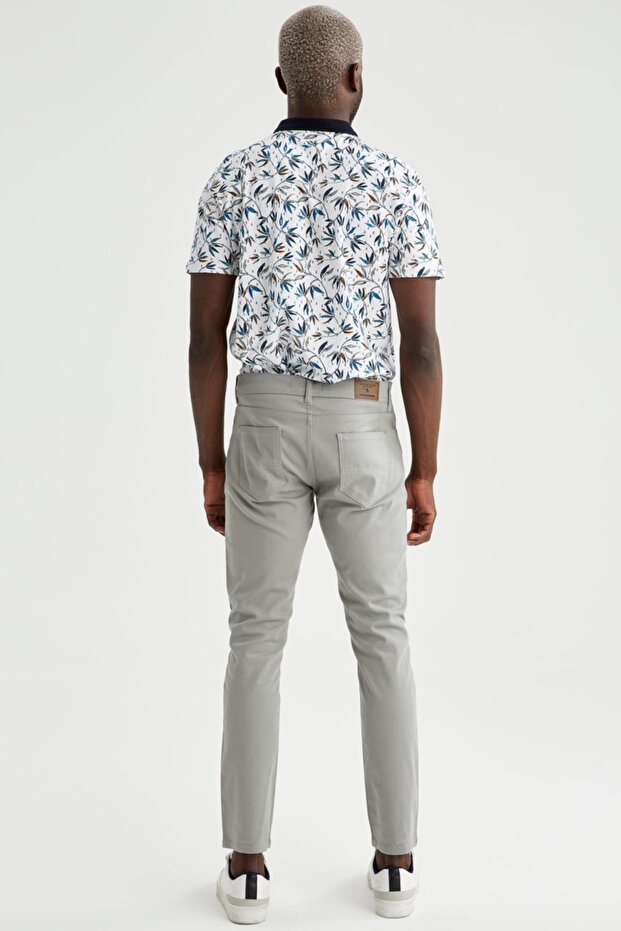 Basic Slim Fit Cepli Chino Pantolon - 3