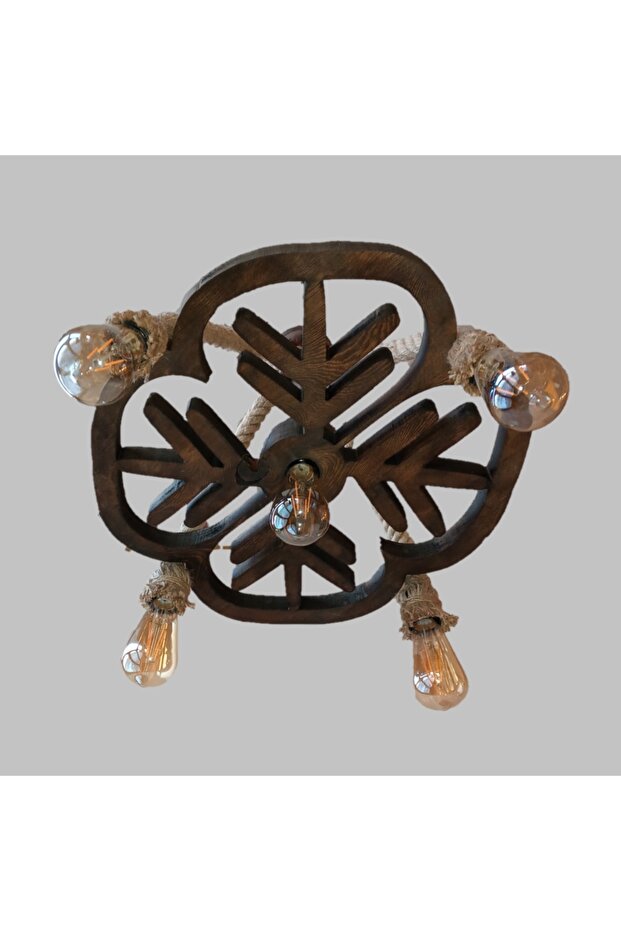 Ahşap Avize Halatlı - 2