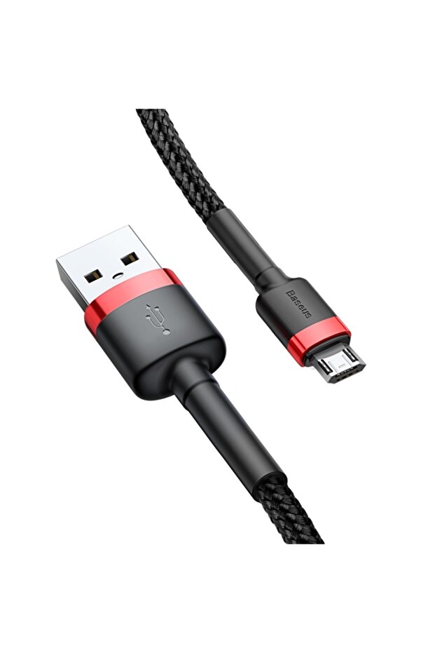 Cafule Micro USB 1 Meter 2.4A Fast Charging Cable USB Cable-Red-Black - 2