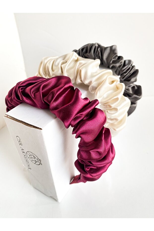 3 Piece Gathered Satin Crown Set