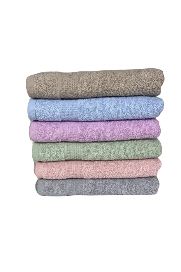 100% Cotton Set of 6 Colorful Hand Towels