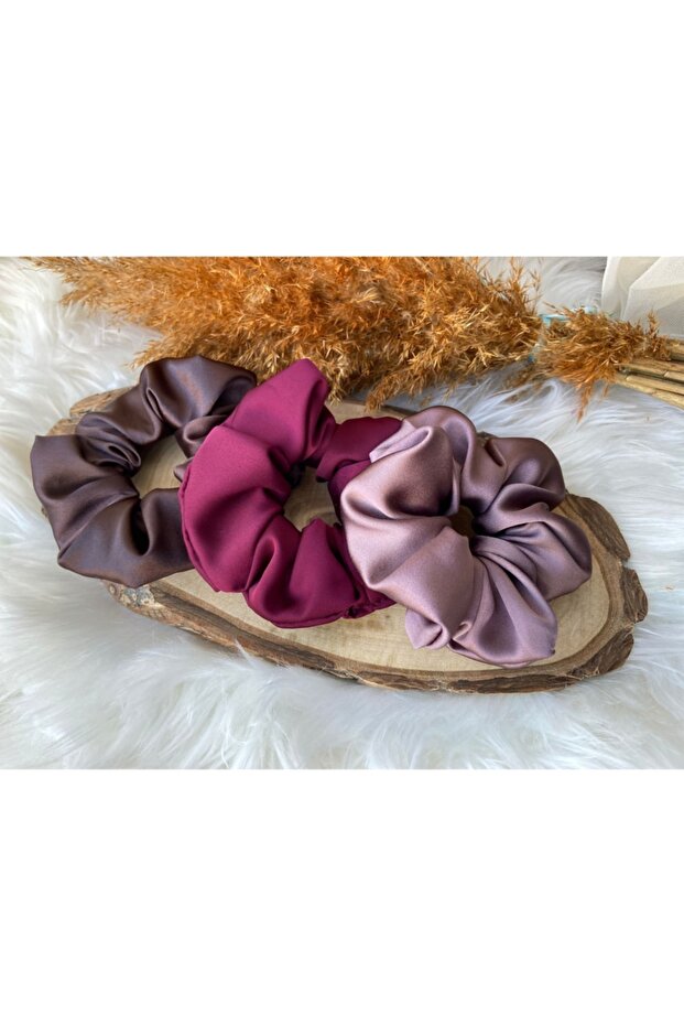Women's 3-Piece Satin Hair Rubber Buckle Set