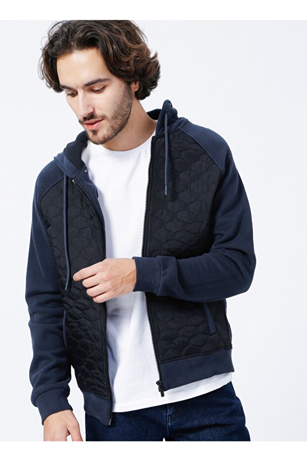 Civic Kapüşonlu Basic Düz Siyah Erkek Mont - 2