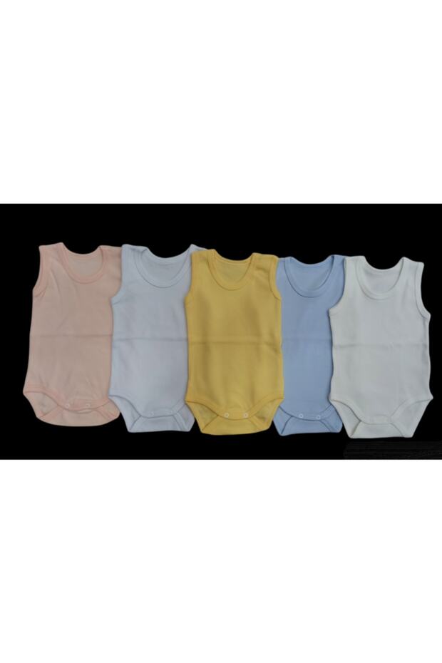 Strappy Basic Crew Neck Undershirt with Snap Fastener Badi 5 Pack - 2