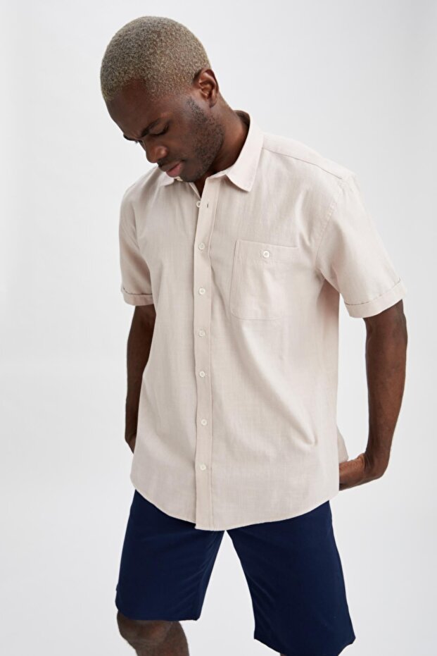 Regular Fit Basic Short Sleeve Shirt - 8