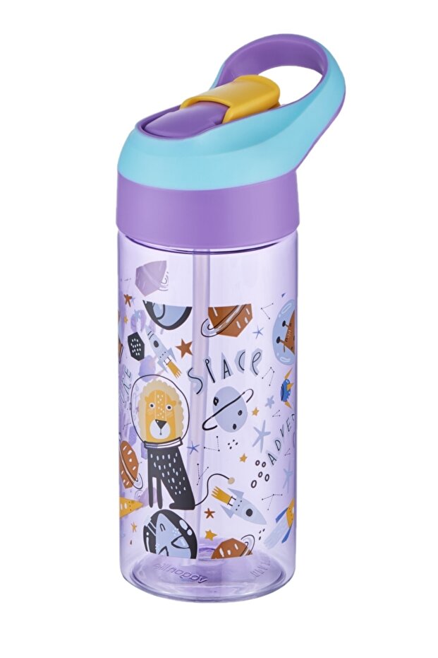 Purple Tritan School Water Bottle with Straw 500 ml