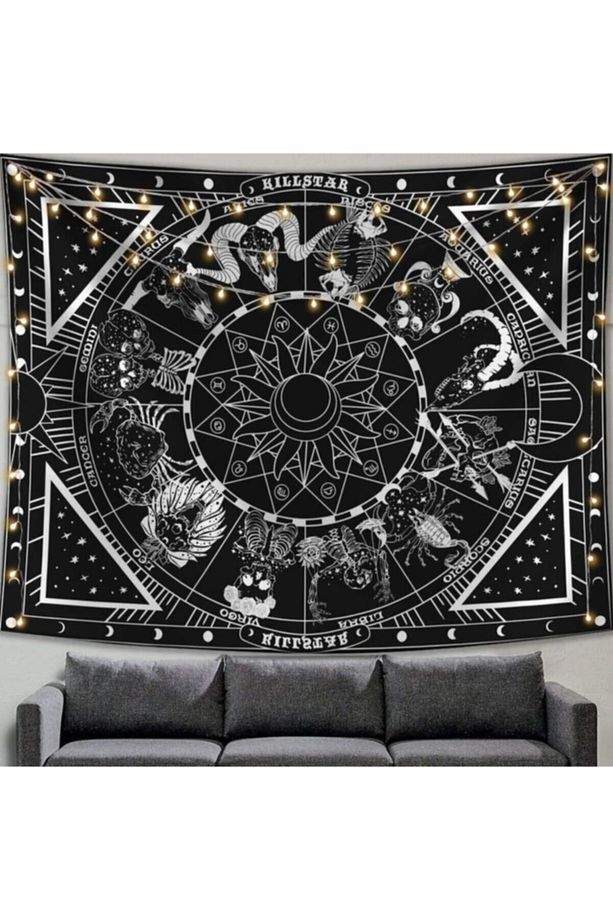 1.kalite Burç Desen Duvar Örtüsü Duvar Halısı Tapestry - 1