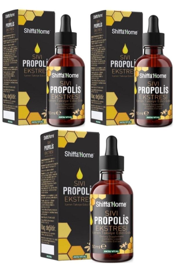 Sıvı Propolis Ekstresi Damlalıklı Cam Şişe 50 Ml 3 Adet Sepetse - 1