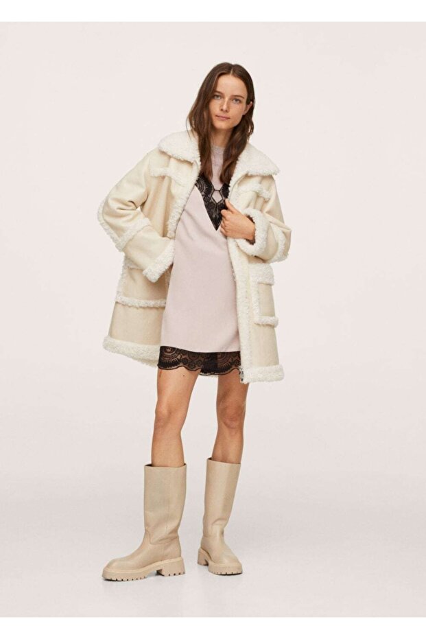 Kadın Açık/Pastel Mor Dantelli Kamisol Elbise - 2