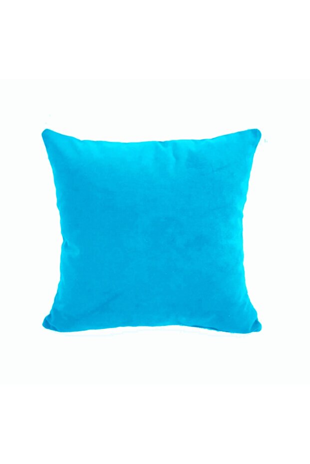 Double Sided 43x43 Cm Turquoise Color Velvet Textured Pillow Throw Pillow Cover