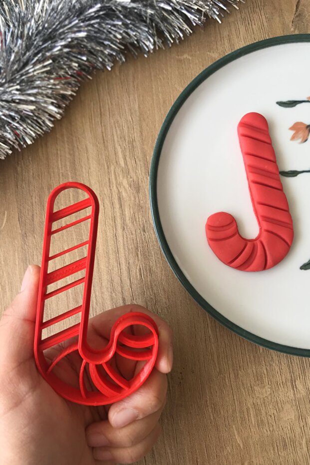 Candy Cane Cookie Mold (Thin Thick Line Model) - 3
