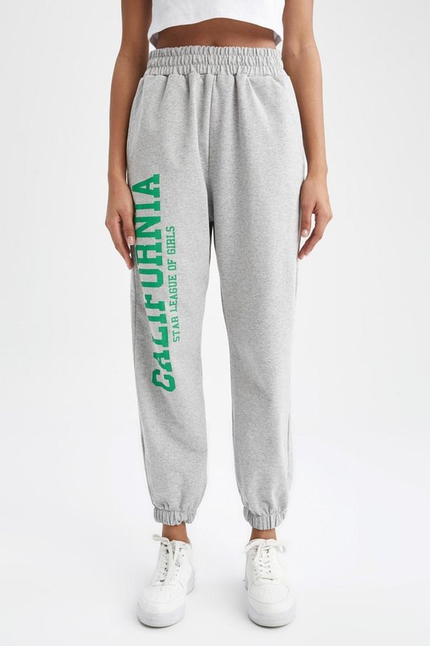 Oversize Fit Kolej Baskılı Esnek Paça Eşofman Altı - 4