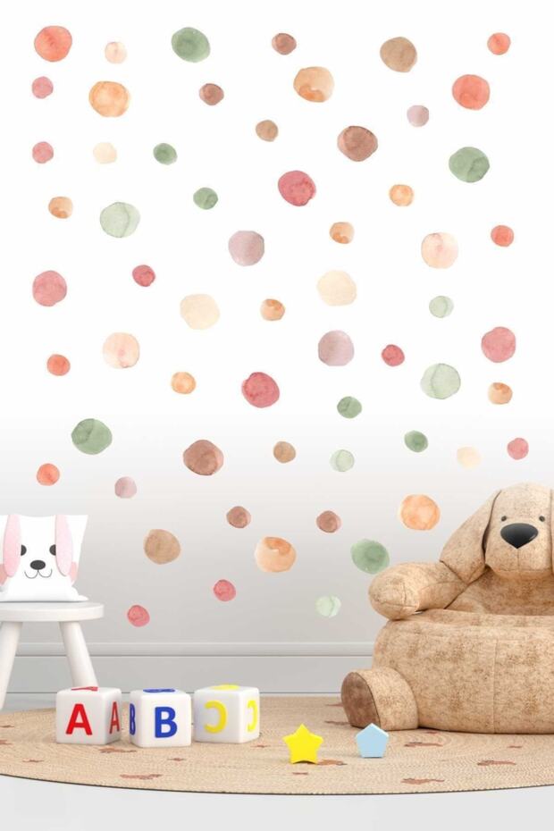 5-3 Cm Colorful Nature Watercolor Polka Dot Set 102 Pieces