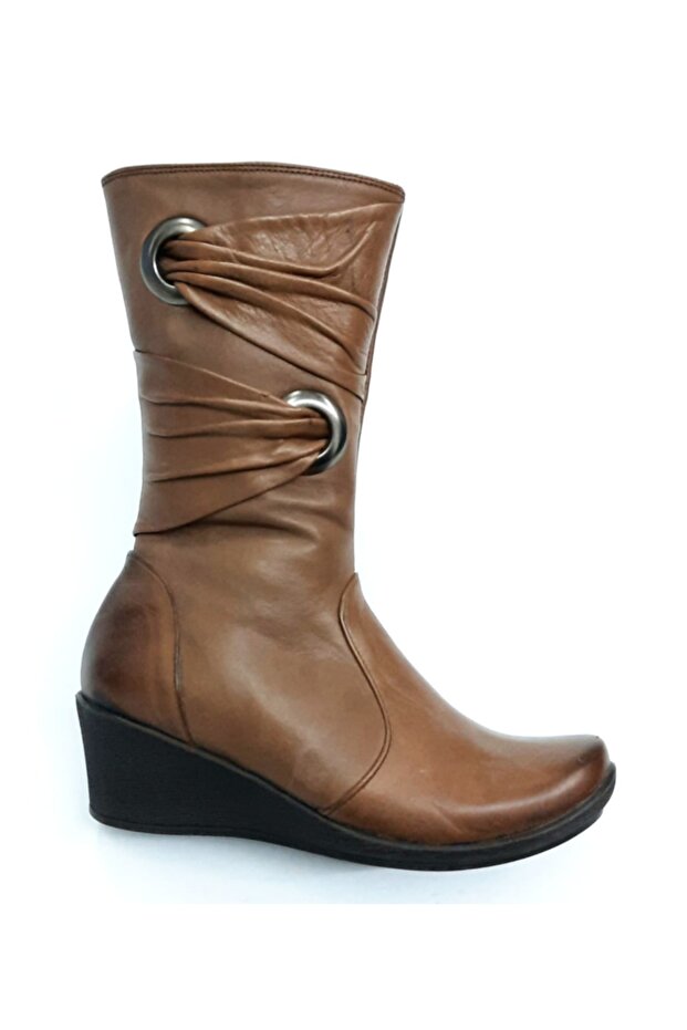 Diladays Kadın Taba Renk Hakiki Deri Çizme - 1