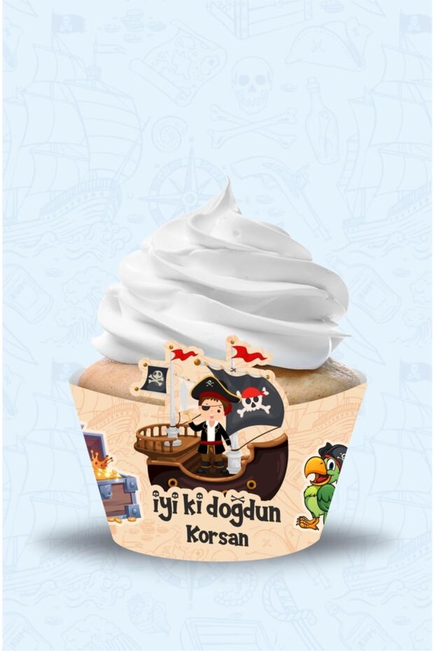Pirate Concept Cupcake Wrap 8 Pack