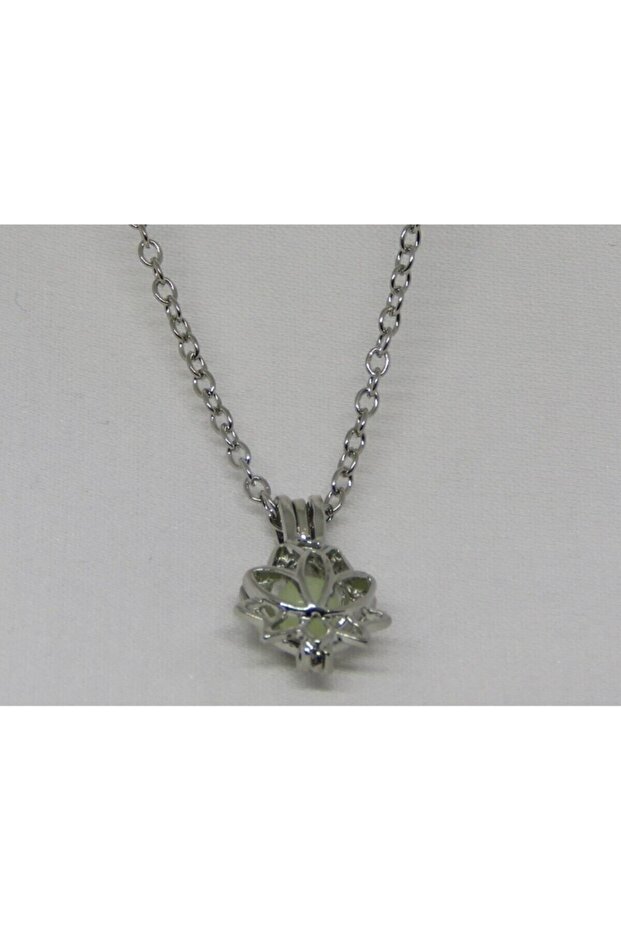 Karanlıkta Parlayan Çiçek Kolye Lotus Kolye Lotus Çiçeği Kolyesi - 3