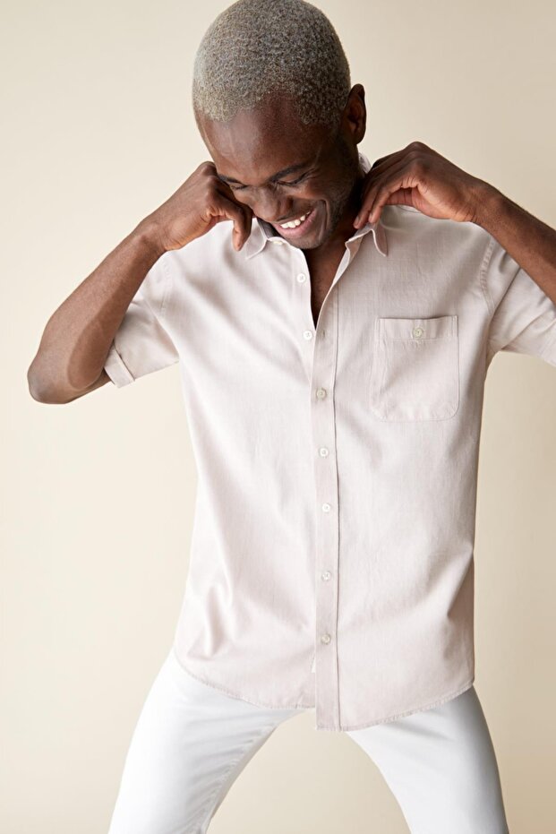 Regular Fit Basic Short Sleeve Shirt - 1